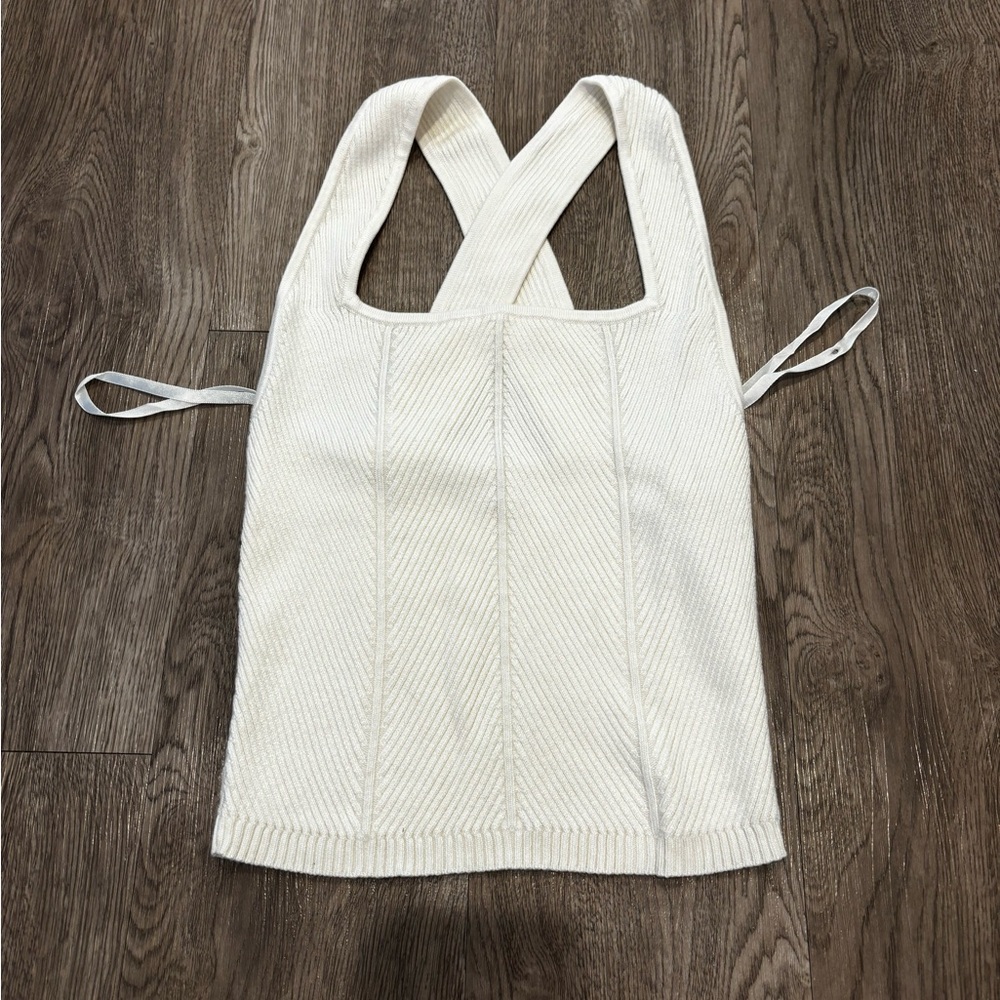 Abercrombie & Fitch Cream Ribbed Tank Top